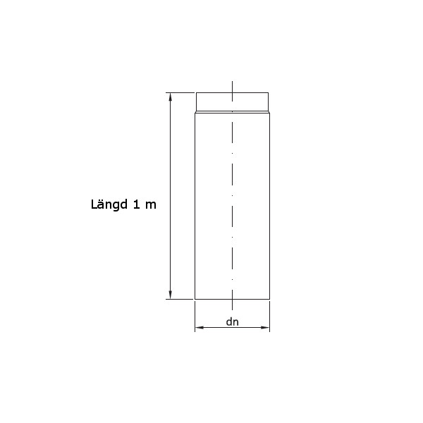 Rökrör 150 mm Längd 1 meter