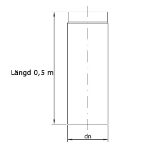 Rökrör 150 mm Längd 0,5 meter