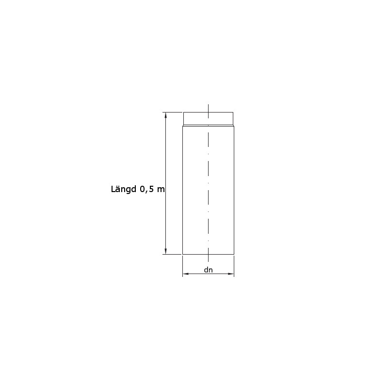 Rökrör 150 mm Längd 0,5 meter