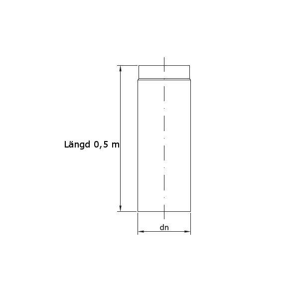Rökrör 150 mm Längd 0,5 meter