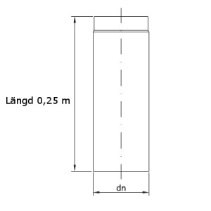 Rökrör 150 mm Längd 0,25 meter