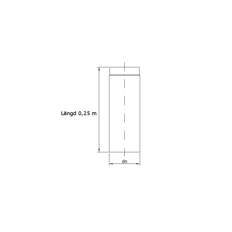 Rökrör 150 mm Längd 0,25 meter
