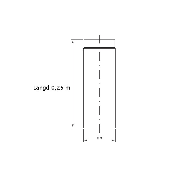 Rökrör 150 mm Längd 0,25 meter