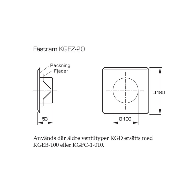 Fästram KGEZ-20 100mm Vit