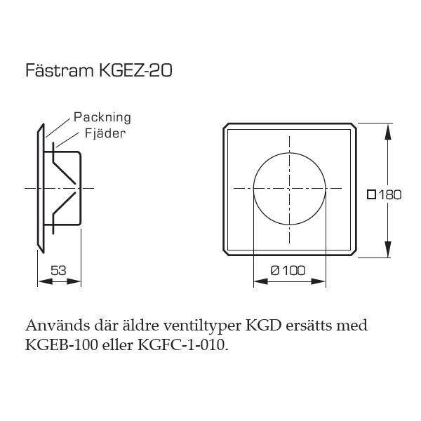 Fästram KGEZ-20 100mm Vit