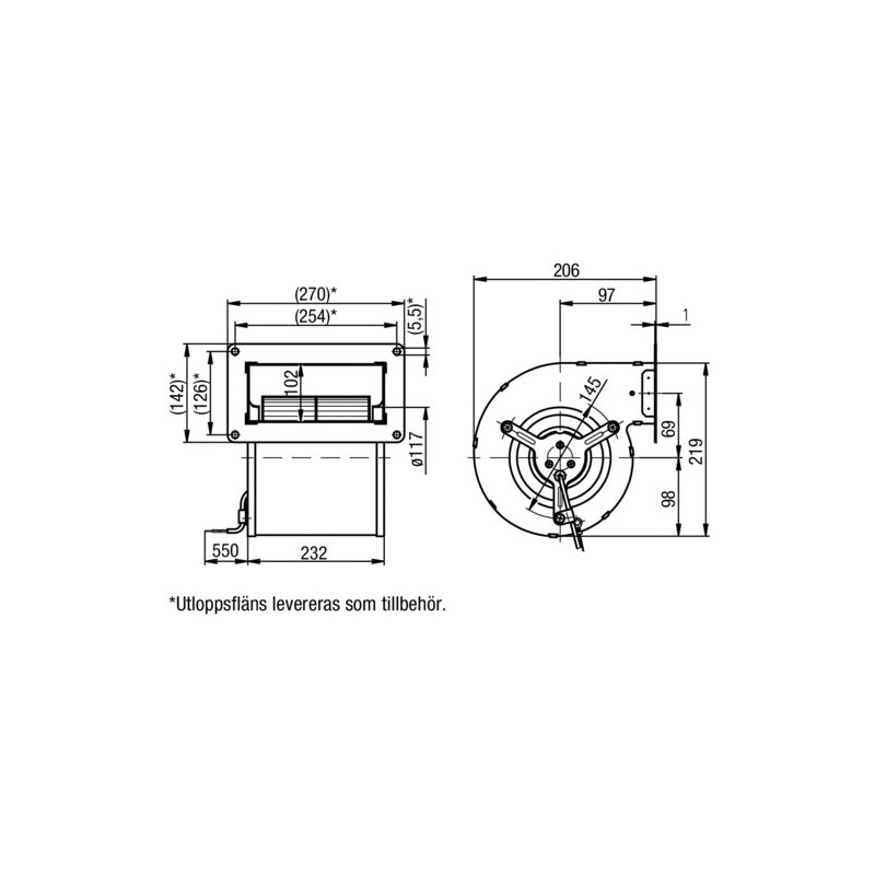 SEBO Induvex 800 Fläktmotor ink Kondensator