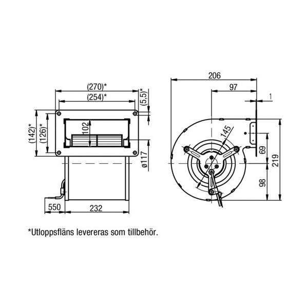 SEBO Induvex 800 Fläktmotor ink Kondensator