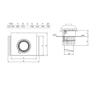 Systemair TOB 125-160 Profil Svart 160mm