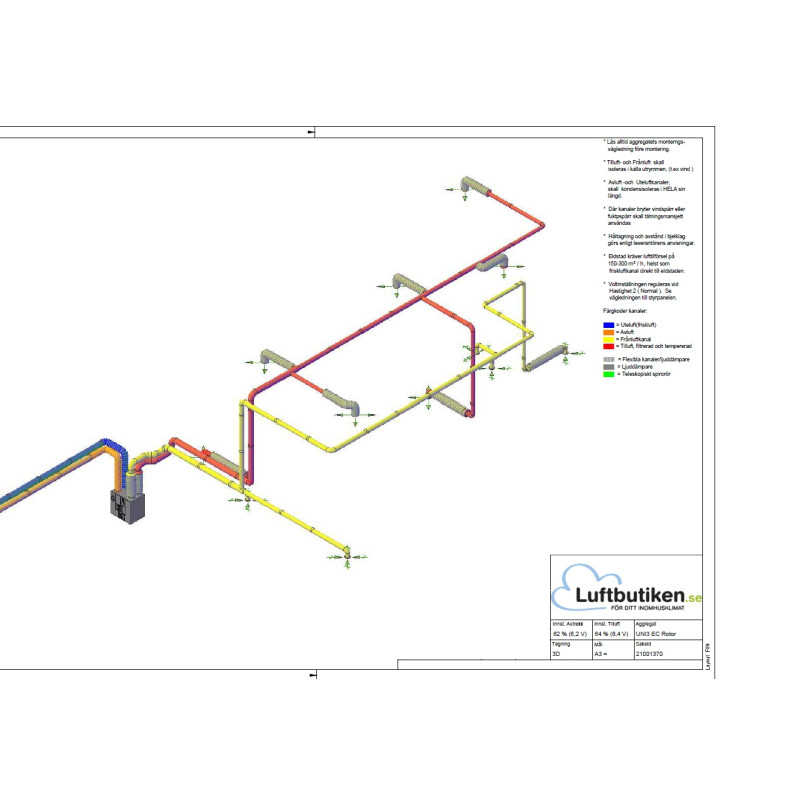 FTX Ventilationspaket -180 m2 (1,5- 3-plan)