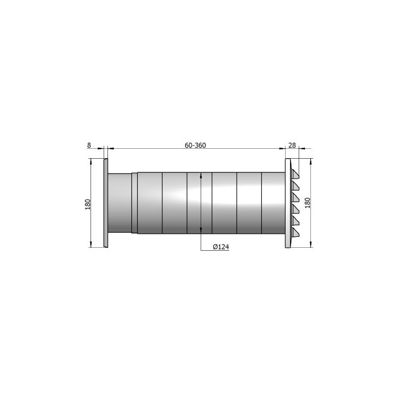 Friskluftsventil 125mm komplett