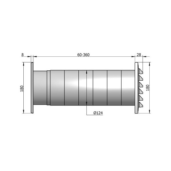 Friskluftsventil 125mm komplett