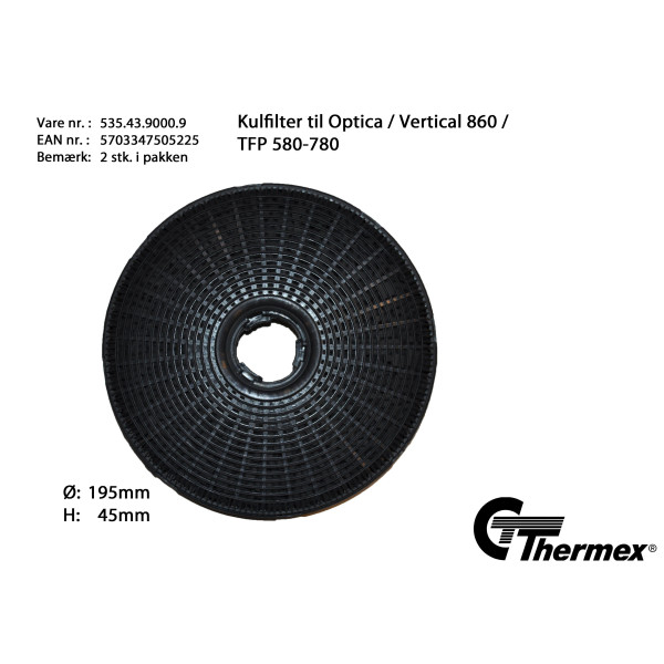thermex kolfilter till tfp 580 780 optica vertical 860