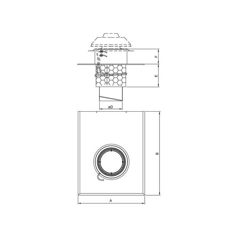 Systemair TOS 125-160 Takgenomföring röd