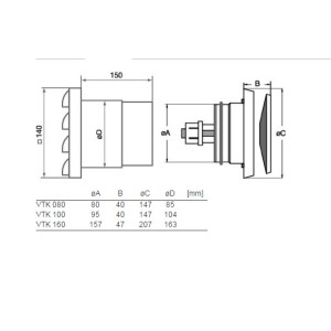 VTK 080 Termo Friskluftsventil 