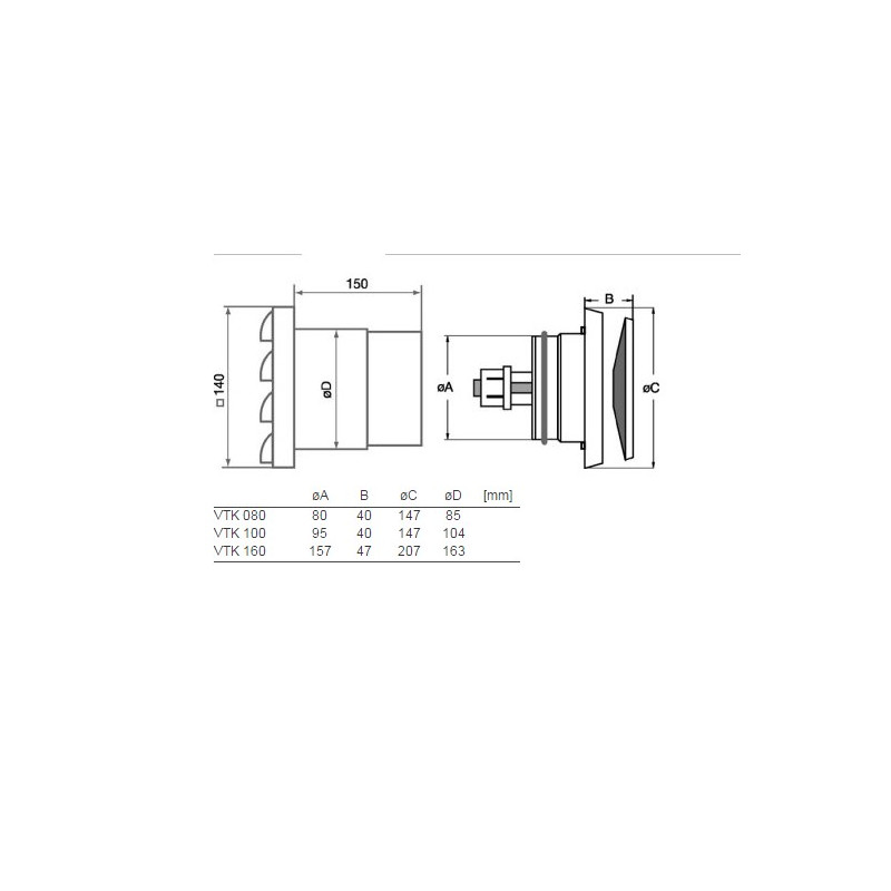 Systemair VTK 100 Termo Friskluftsventil