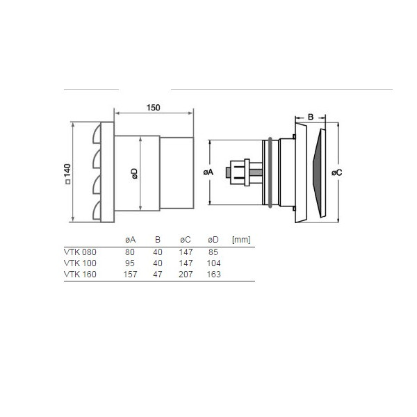 Systemair VTK 100 Termo Friskluftsventil