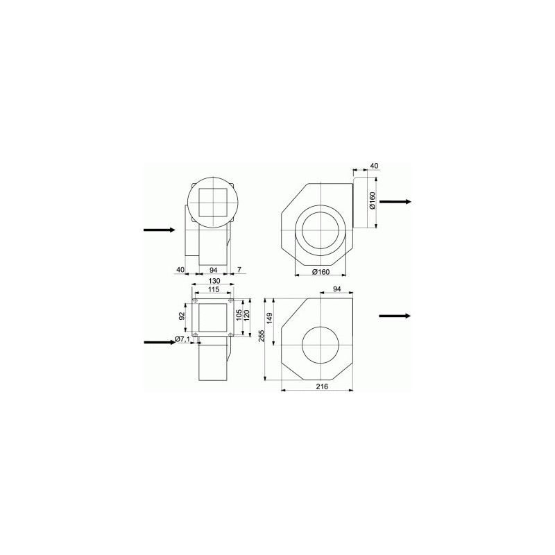 Östberg RFE 140 CKU Radialfläkt