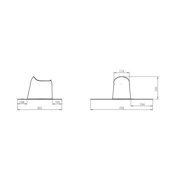 Vilpe Takgenomföring med krage av EPDM-gummi