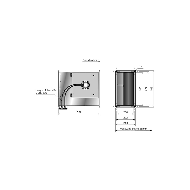 RKB 400x200 C1 EC Kanalfläkt