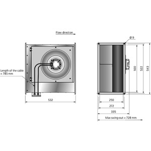 RKB 500x250 B1 EC Kanalfläkt