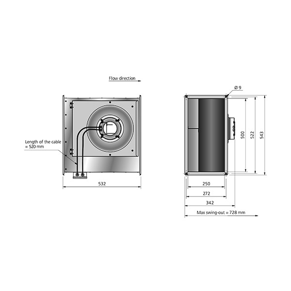 RKB 500x250 E1 EC Kanalfläk