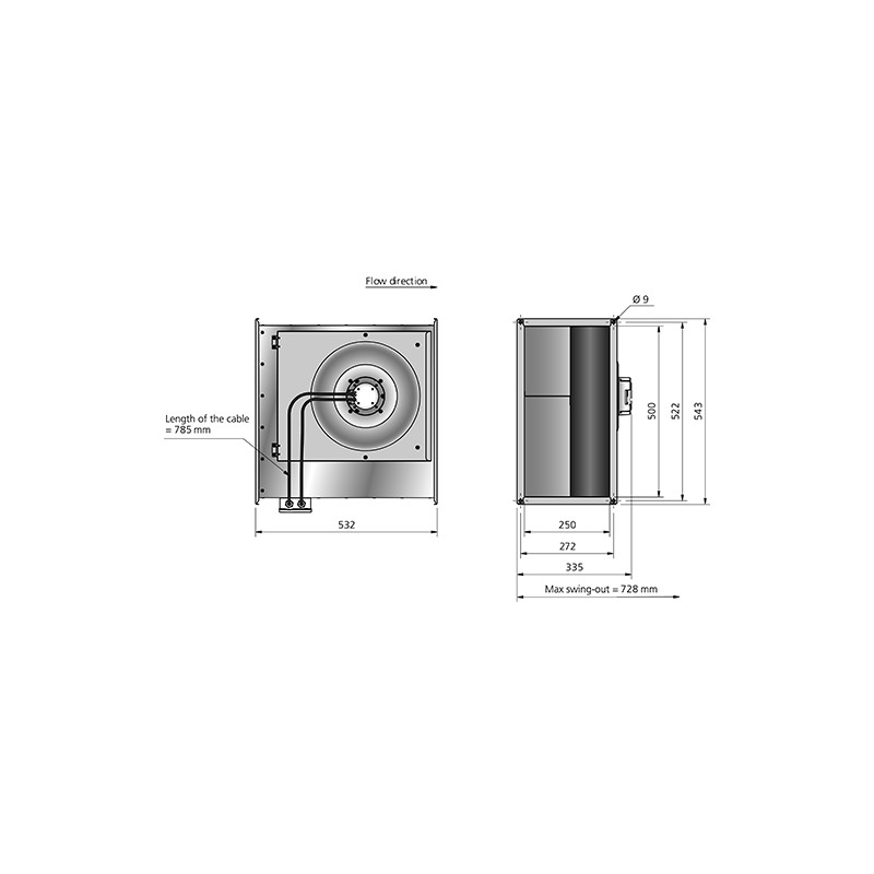 RKB 500x250 A1 EC Kanalfläkt