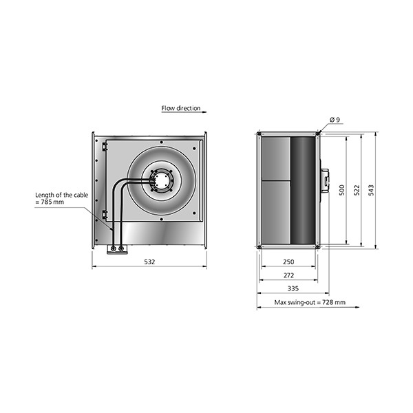 RKB 500x250 A1 EC Kanalfläkt