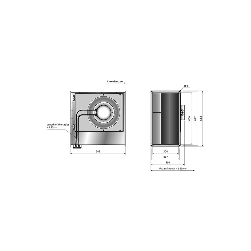 RKB 600x300 B1 EC Kanalfläkt