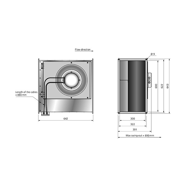 RKB 600x300 B1 EC Kanalfläkt