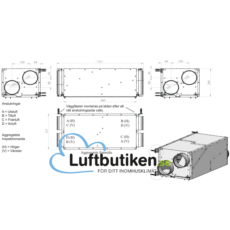 Rexonet RDKA Anslutningslåda 125mm