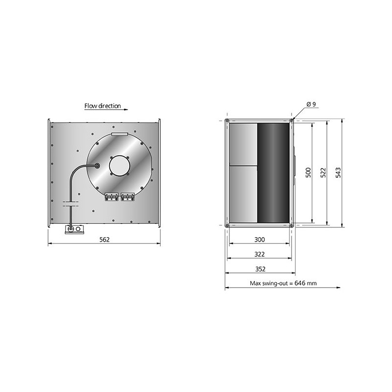 RK 500x300 B3 Erp Kanalfläkt