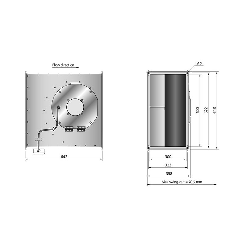 RK 600x300 F3 ErP Kanalfläkt