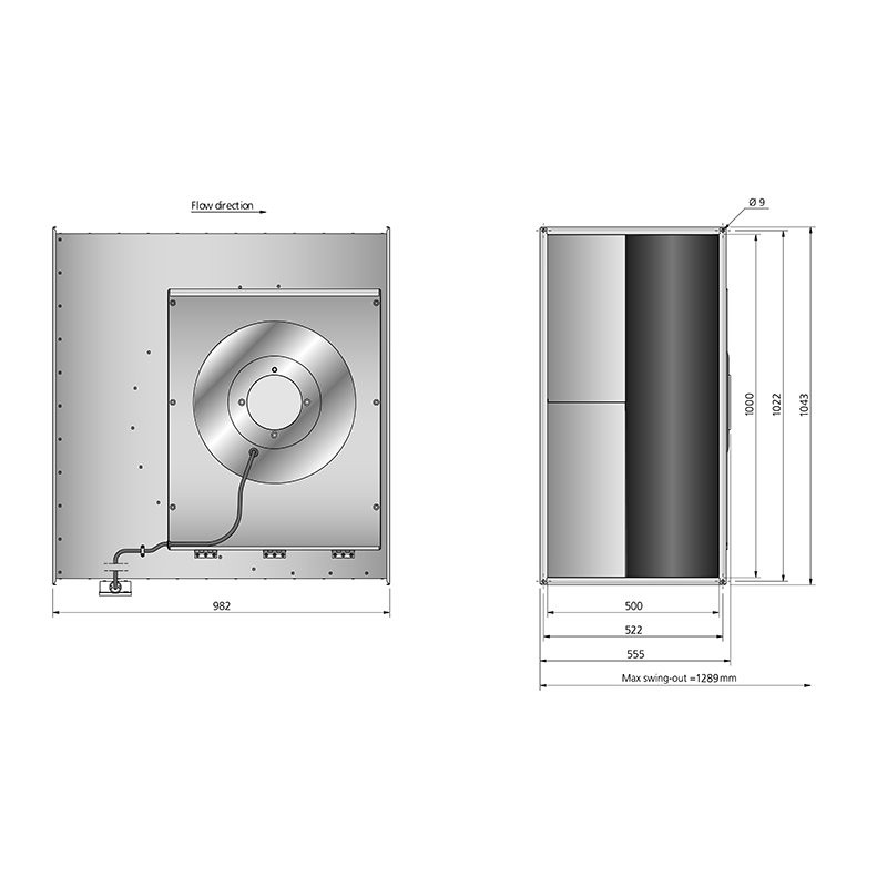 RK 1000x500 H3 ErP Kanalfläkt