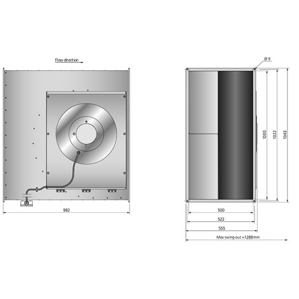 RK 1000x500 H3 ErP Kanalfläkt