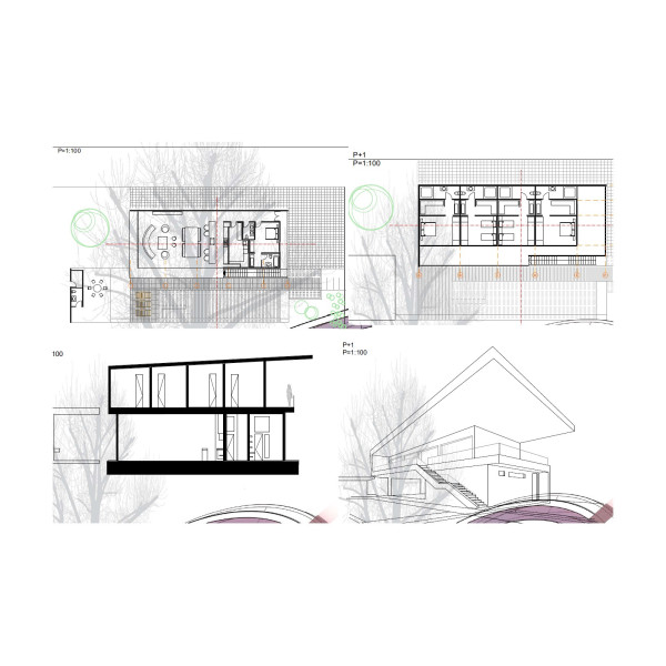 Arkitektritning 1-plan 351-400 m2