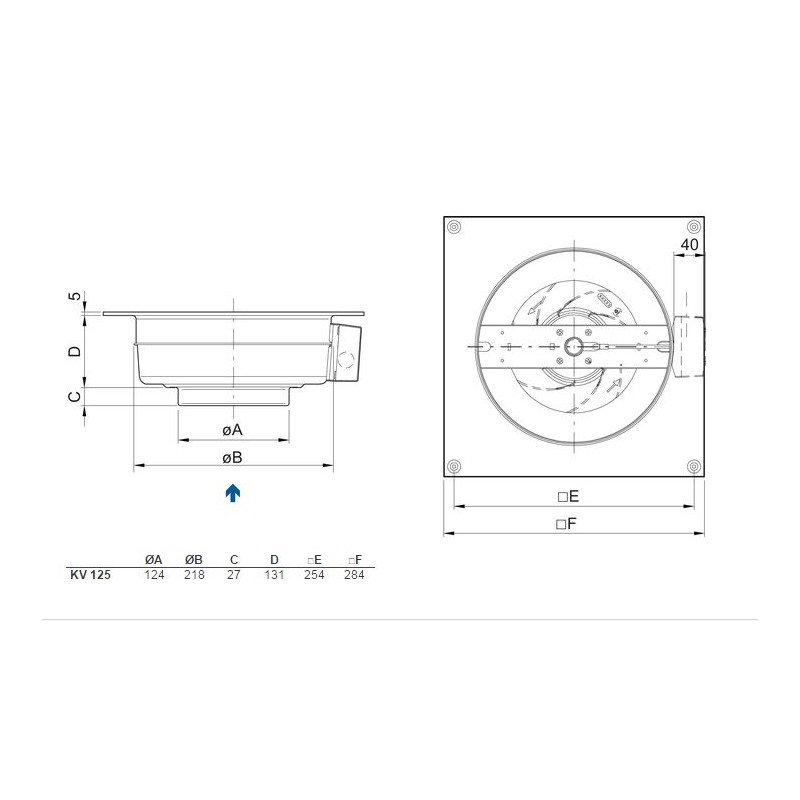 Systemair KV 125 M sileo Väggfläkt