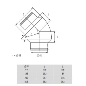 CR Böj 45 125 isolerad ventilationsböj