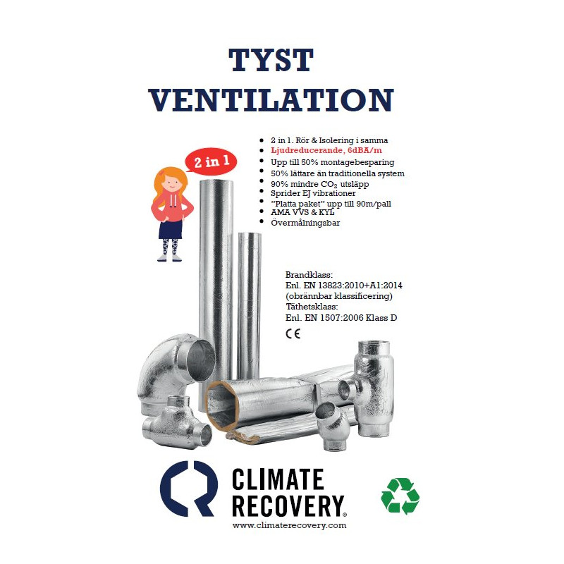 CR T-rör 315-200 Isolerat Ventilations t-rör