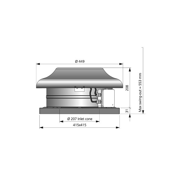 Östberg Takfläkt TKS EC 400  Svart