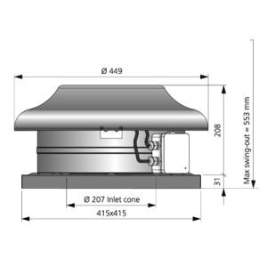 Östberg Takfläkt TKS 400A-v1 Svart