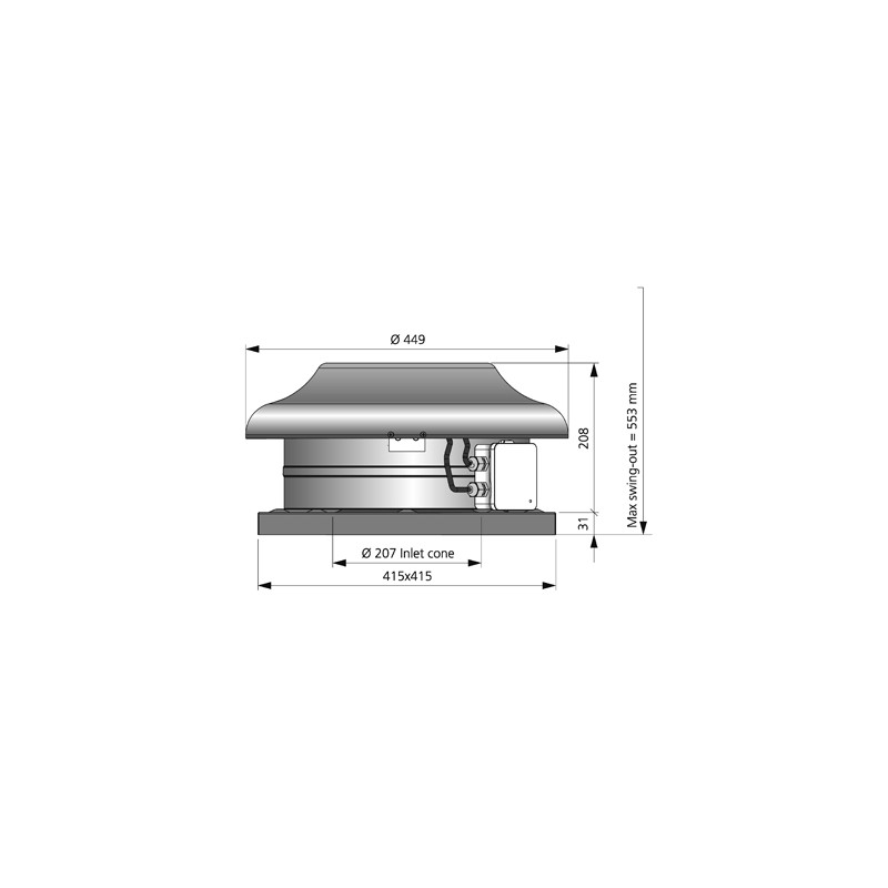 Östberg Takfläkt TKS 400A-v1 Svart