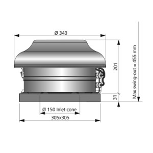 Östberg Takfläkt TKS 300C Svart