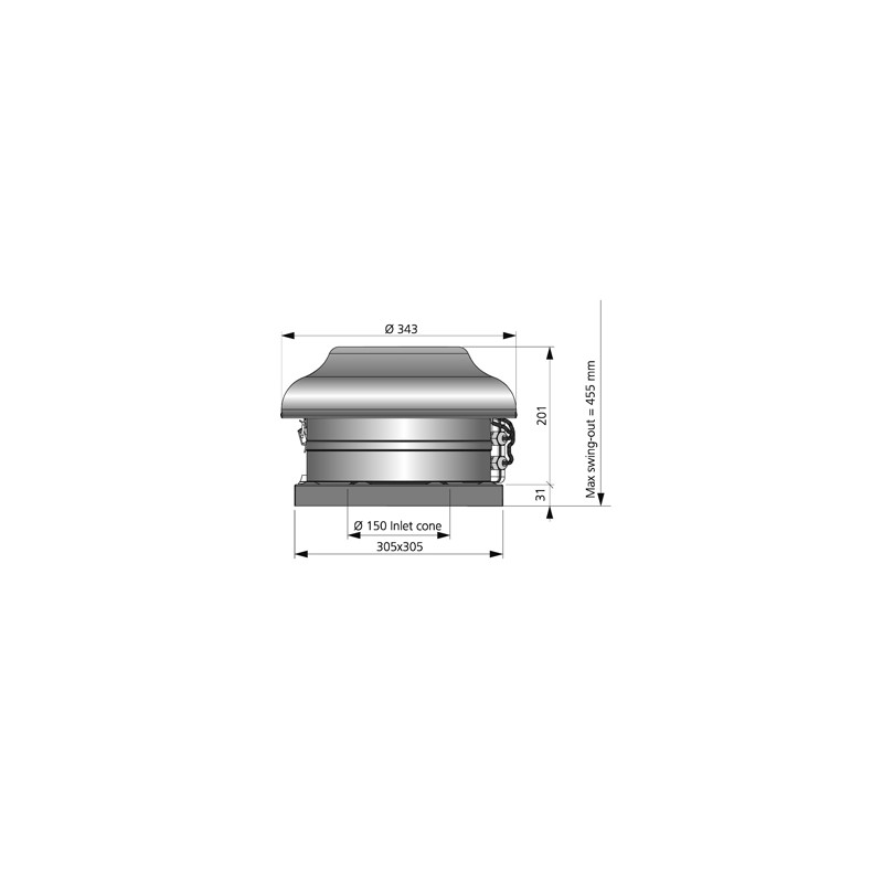 Östberg Takfläkt TKS EC-y1 300 C1 Svart