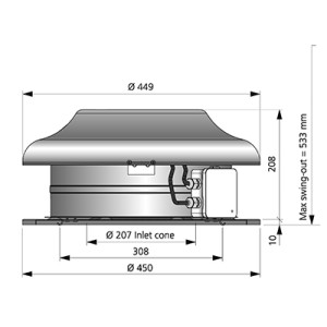 Takfläkt TKC 400 B1 Svart