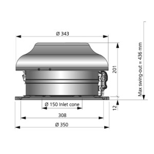 Takfläkt TKC 300C Tegelröd