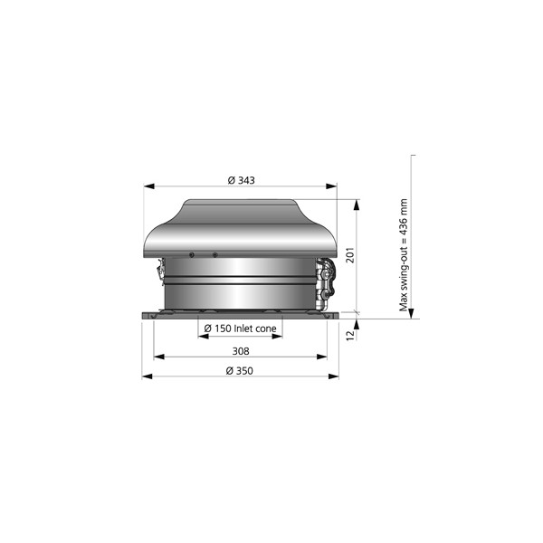 Takfläkt TKC 300C Tegelröd