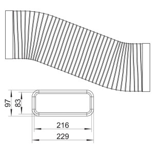 Flexibel Ventilationskanal 228x98 L1000mm