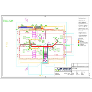 Ventilationsritning FTX system 4-plan 401-500 m2