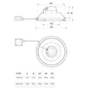  Systemair TFSR 160 EC Sileo Svart Takfläkt