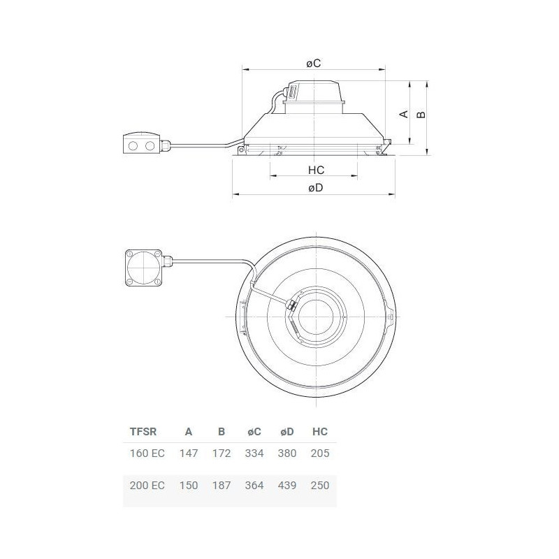  Systemair TFSR 160 EC Sileo Svart Takfläkt